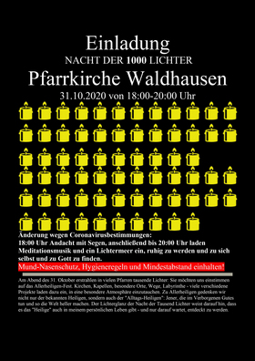 Einladung Nacht der 1000 Lichter in der Pfarrkirche Waldhausen